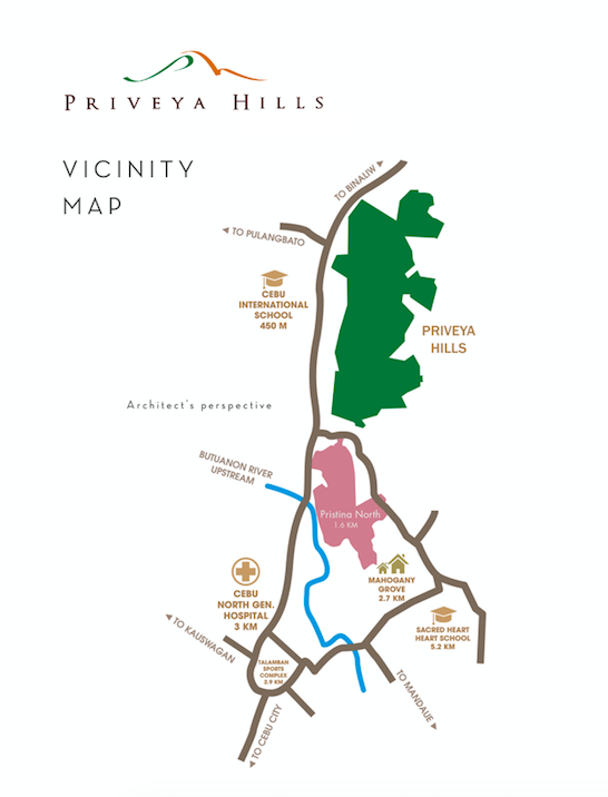 Priveya Hills vicinity map