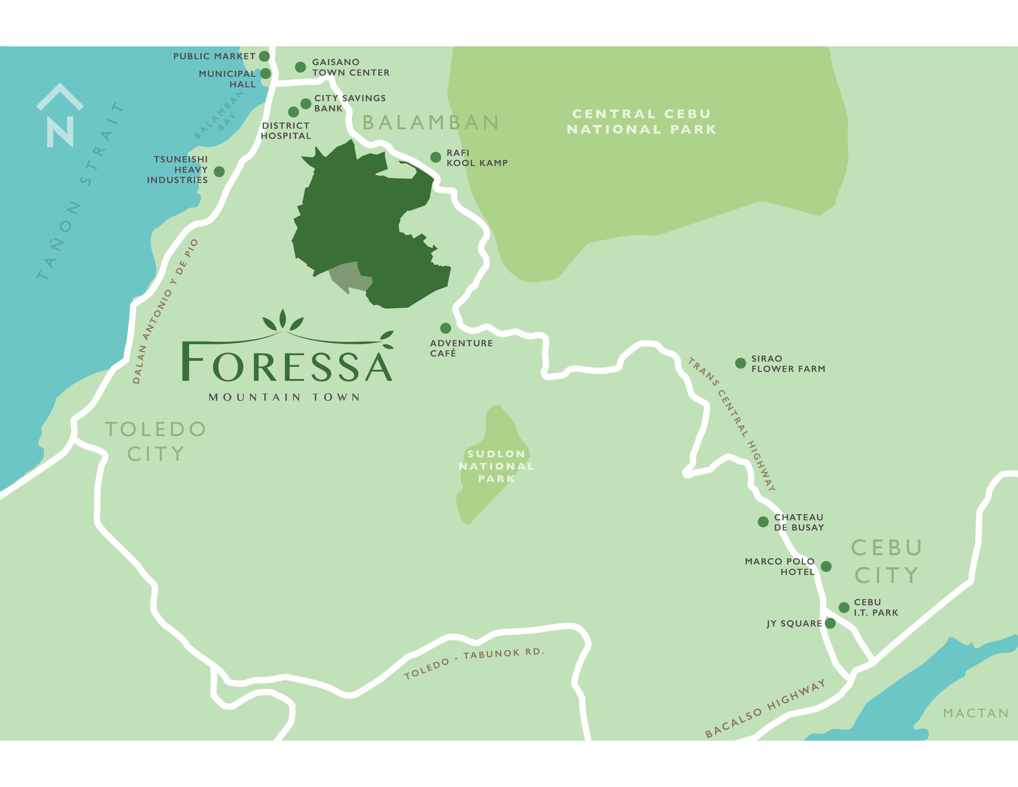 Foressa vicinity map